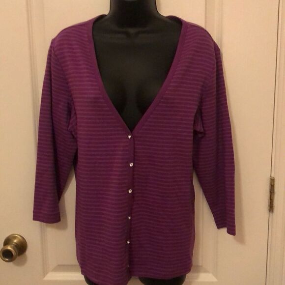 Chico’s striped cardigan-NEW   - Picture 1 of 4